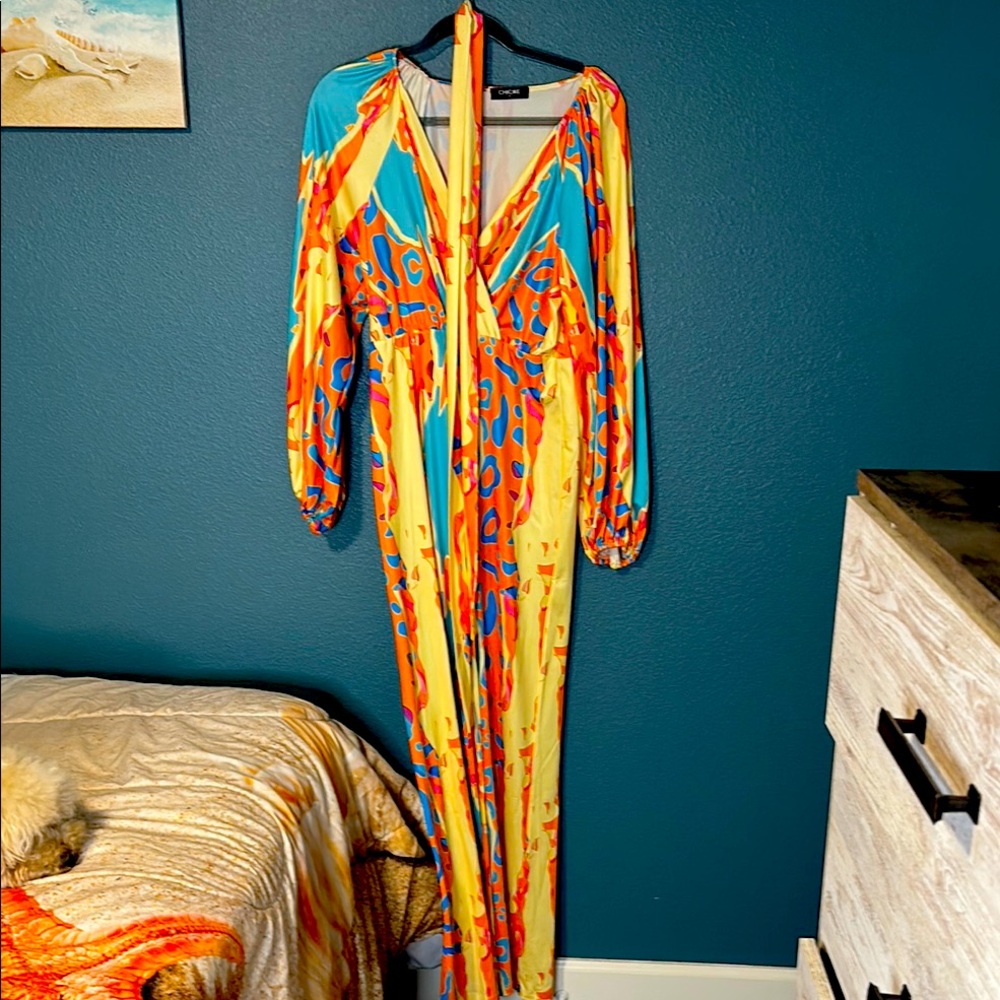 Vibrant Multicolor Long Sleeve Dress